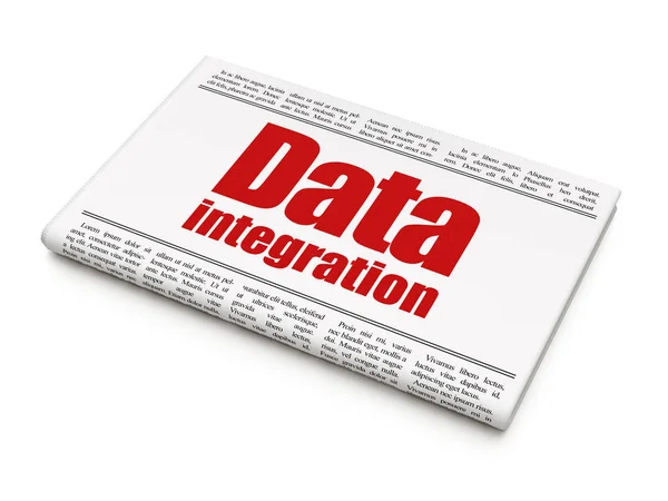 Concepto de información: titular del periódico Data Integration — Foto de Stock