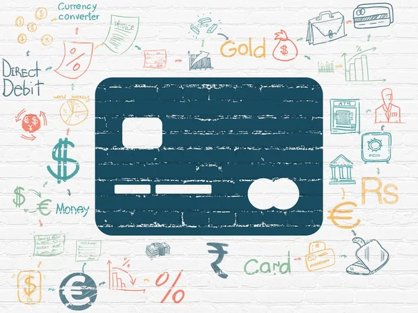Koncepcji bankowości: karty kredytowej na tle ściany — Zdjęcie stockowe