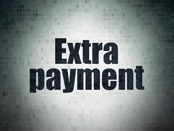 Währungskonzept: Extrazahlung auf digitalem Datenpapier — Stockfoto