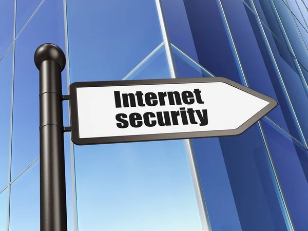 Concept de confidentialité : signer Internet Security on Building background — Photo