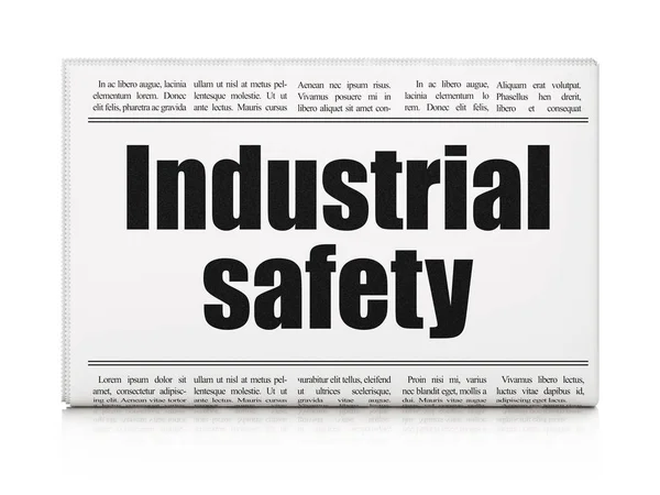Koncepcja budowy budynku: Gazeta headline bezpieczeństwa przemysłowego — Zdjęcie stockowe