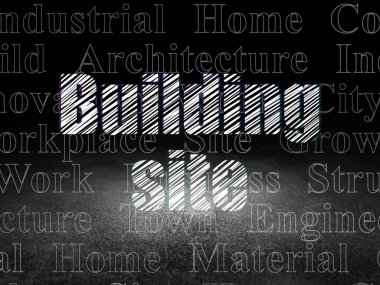 İnşaat kavramı: şantiye grunge karanlık odada