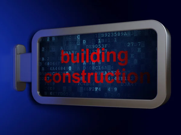 Het concept van de bouw van gebouw: de bouw van het gebouw van billboard achtergrond — Stockfoto