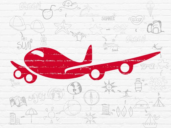 Tatil kavramı: Duvardaki uçak arkaplanı