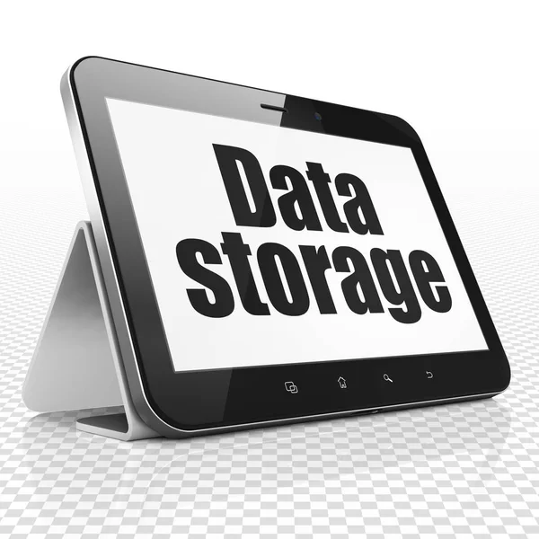 Information concept: Tablet Computer with Data Storage on display — Stock Photo, Image