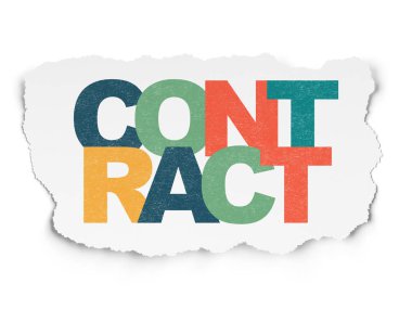 İş kavramı: sözleşme yırtılmış kağıt arka plan üzerinde