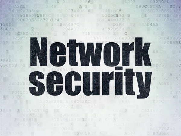 Pojęcie prywatności: zabezpieczenia sieci na tle cyfrowych danych papierze — Zdjęcie stockowe