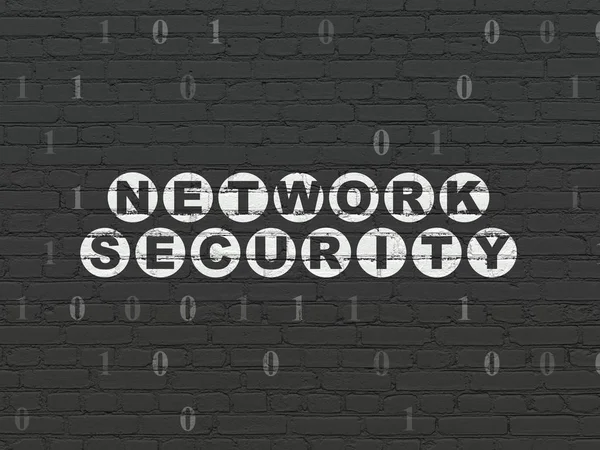 Concept de confidentialité : Sécurité réseau sur fond mural — Photo