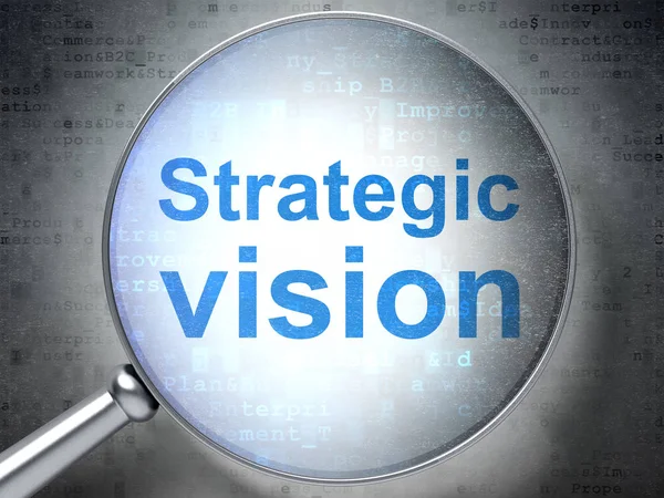 Finance koncept: strategisk Vision med optiska glas — Stockfoto