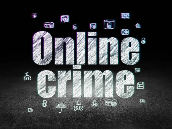 Concetto di sicurezza: crimine online in camera oscura grunge — Foto Stock