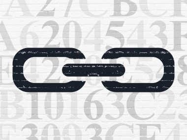 Web geliştirme kavramı: Link duvar arka plan üzerinde