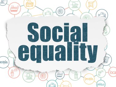 Politika kavramı: yırtık kağıt arka plan üzerinde sosyal eşitlik