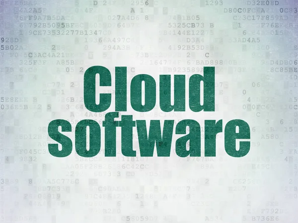 Cloudové síťové koncepce: Cloud Software na digitální Data papírové pozadí — Stock fotografie