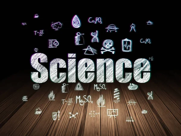 Science concept: Science in grunge dark room — Stock Photo, Image