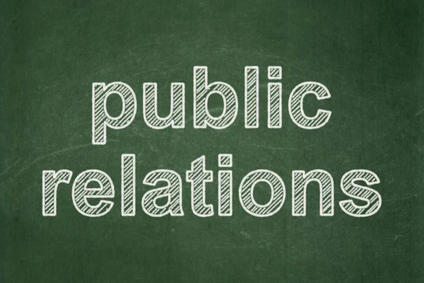 Reclame concept: Public Relations op schoolbord achtergrond — Stockfoto