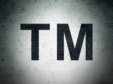 Hukuk kavramı: marka dijital veri kağıt arka plan üzerinde