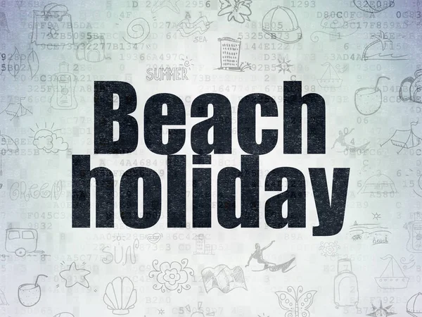 Conceito de turismo: Beach Holiday on Digital Data Paper background — Fotografia de Stock