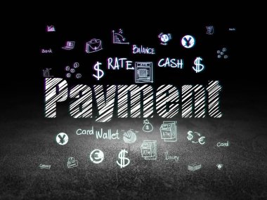 Bankacılık kavramı: grunge karanlık odada ödeme