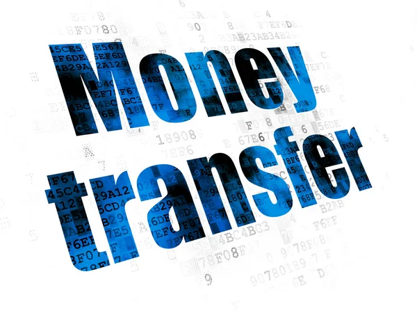 Koncepcja waluty: Money Transfer na tle Digital — Zdjęcie stockowe