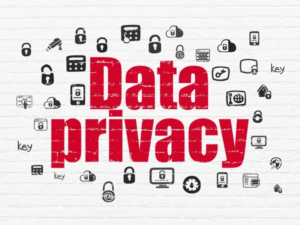 Protection concept: Data Privacy on wall background — Stock Photo, Image