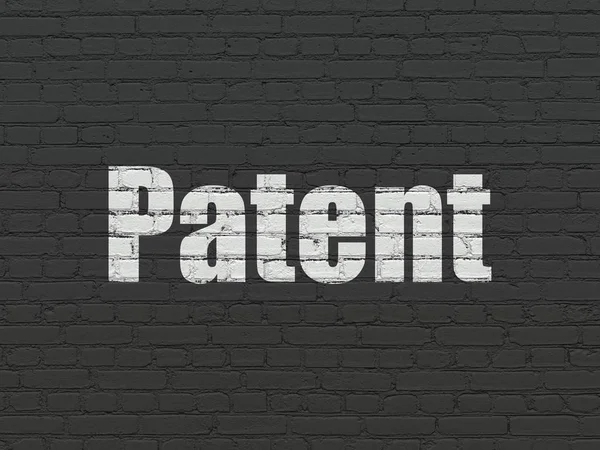 Conceito de lei: Patente no fundo da parede — Fotografia de Stock