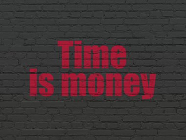 Zaman çizelgesi kavramı: zaman para duvar arka plan üzerinde