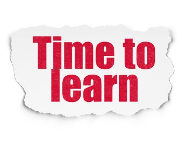 Zaman kavramı: zaman yırtılmış kağıt arka plan üzerinde öğrenin