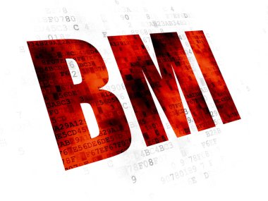 Tıp kavramı: BMI dijital arka plan üzerinde