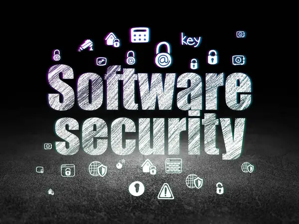 Sicherheitskonzept: Software Security im Grunge Dark Room — Stockfoto