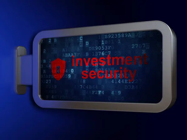 Security concept: Investment Security and Shield With Keyhole on billboard background — Stock Photo, Image