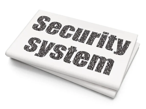 Security concept: Security System on Blank Newspaper background — Stock Photo, Image