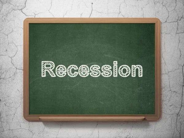 Концепция бизнеса: рецессия на фоне доски — стоковое фото