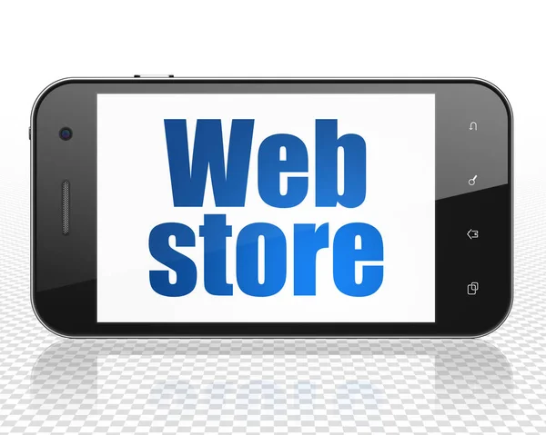 Web development concept: Smartphone with Web Store on display — Stock Photo, Image