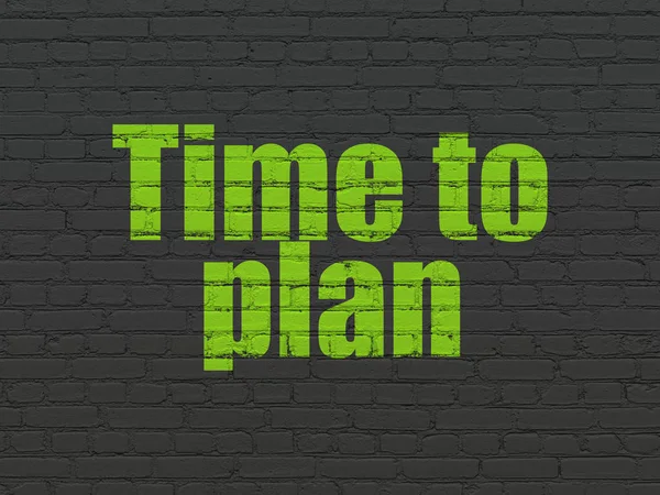 Timeline-Konzept: Zeit zum Planen auf Wandhintergrund — Stockfoto