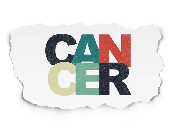 Gezondheid concept: kanker op gescheurd papier achtergrond — Stockfoto