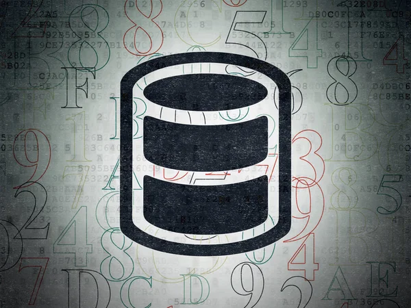 プログラミング概念: デジタル データ用紙の背景上のデータベース — ストック写真