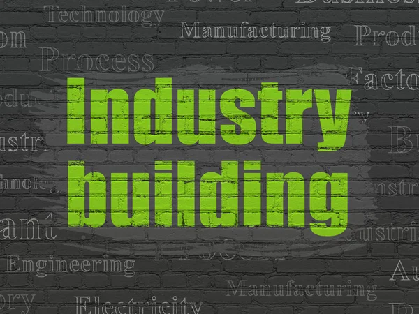 Manufacuring kavramı: sanayi bina duvar arka plan üzerinde — Stok fotoğraf