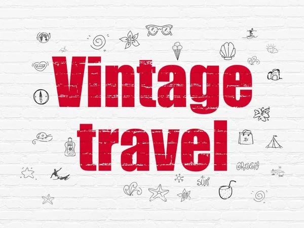 Vacation concept: Vintage Travel on wall background — Stock Photo, Image