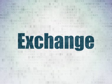 Para kavramı: Exchange dijital veri kağıt arka plan üzerinde
