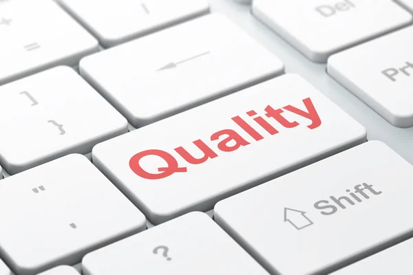 Marketing concept: Quality on computer keyboard background — Stock Photo, Image