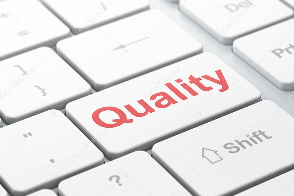 Marketing concept: Quality on computer keyboard background