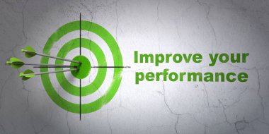 Eğitim kavramı: hedef ve duvar arka plan üzerinde Your performans geliştirme