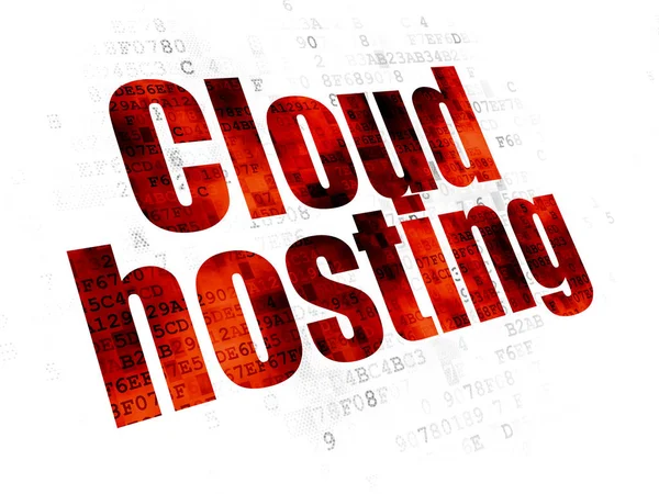 Concept de Cloud Computing : Hébergement Cloud sur fond numérique — Photo