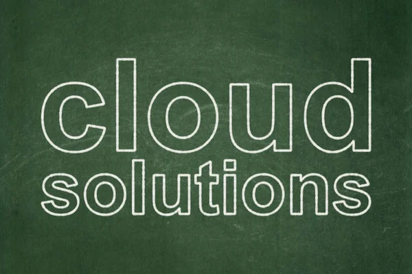 Concepto de tecnología en la nube: soluciones en la nube en el fondo de pizarra — Foto de Stock