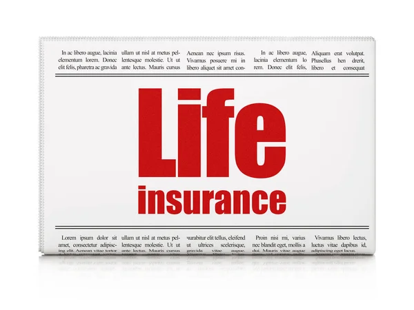 Conceito de seguro: título do jornal Seguro de vida — Fotografia de Stock