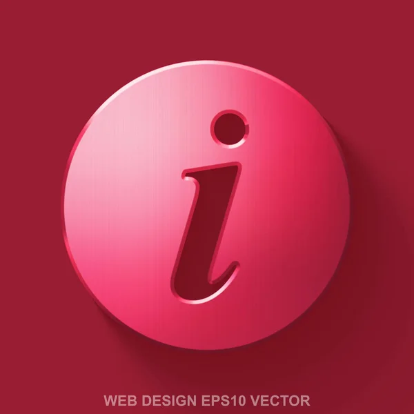 Flache metallische Web-Entwicklung 3D-Symbol. Informationen über rotes Hochglanzmetall auf rotem Hintergrund. Folge 10, Vektor. — Stockvektor