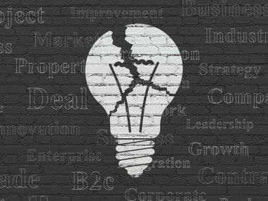 iş kavramı: duvar arka plan üzerinde ampul