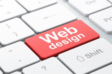 Web geliştirme kavramı: web tasarım bilgisayar klavye zemin üzerine