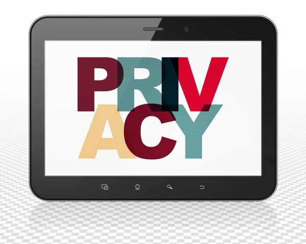 Concepto de seguridad: Tablet PC PC con privacidad en pantalla — Foto de Stock