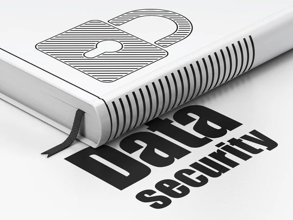 Emniyet konsepti: kapalı asma kilit, veri güvenliği beyaz arka plan üzerinde rezervasyon yaptırın